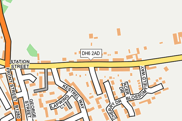 DH6 2AD map - OS OpenMap – Local (Ordnance Survey)