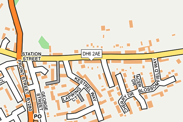 DH6 2AE map - OS OpenMap – Local (Ordnance Survey)