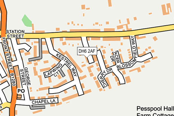 DH6 2AF map - OS OpenMap – Local (Ordnance Survey)