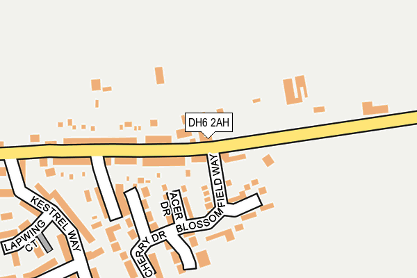 DH6 2AH map - OS OpenMap – Local (Ordnance Survey)