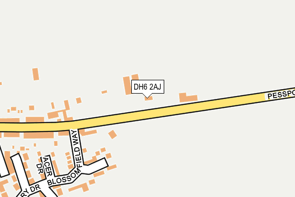 DH6 2AJ map - OS OpenMap – Local (Ordnance Survey)