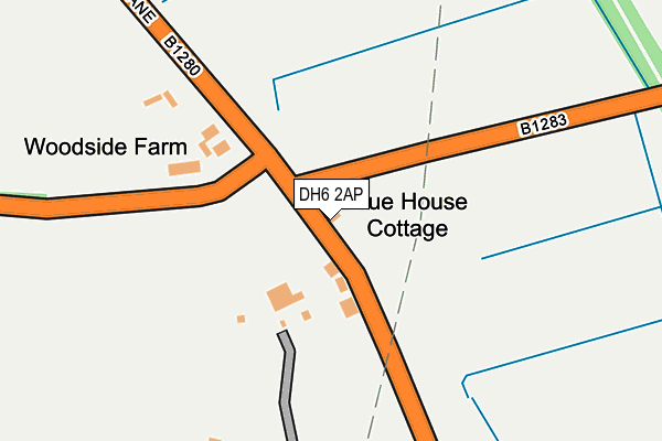 DH6 2AP map - OS OpenMap – Local (Ordnance Survey)