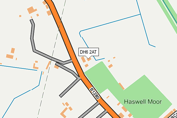 DH6 2AT map - OS OpenMap – Local (Ordnance Survey)