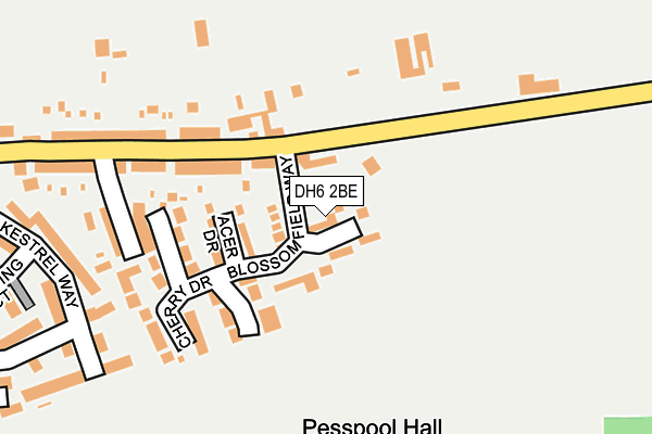 DH6 2BE map - OS OpenMap – Local (Ordnance Survey)