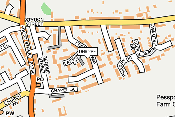 DH6 2BF map - OS OpenMap – Local (Ordnance Survey)