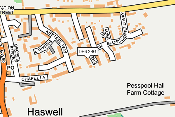 DH6 2BG map - OS OpenMap – Local (Ordnance Survey)