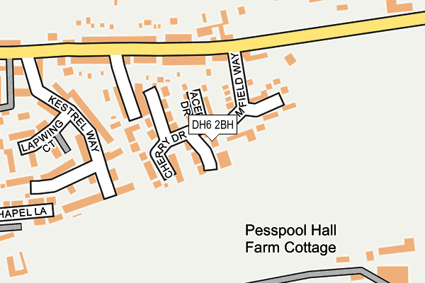 DH6 2BH map - OS OpenMap – Local (Ordnance Survey)