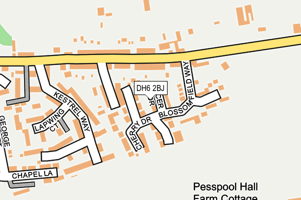 DH6 2BJ map - OS OpenMap – Local (Ordnance Survey)