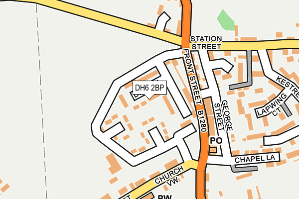 DH6 2BP map - OS OpenMap – Local (Ordnance Survey)