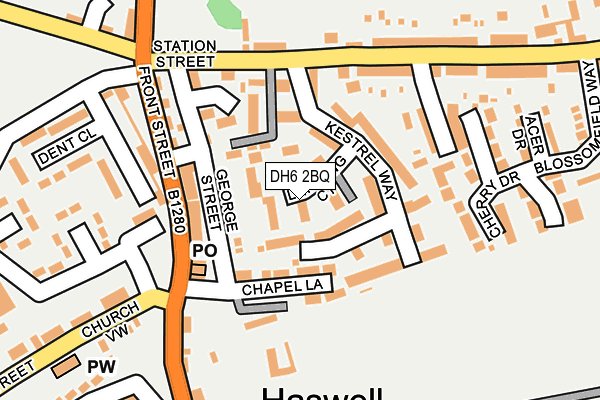 DH6 2BQ map - OS OpenMap – Local (Ordnance Survey)