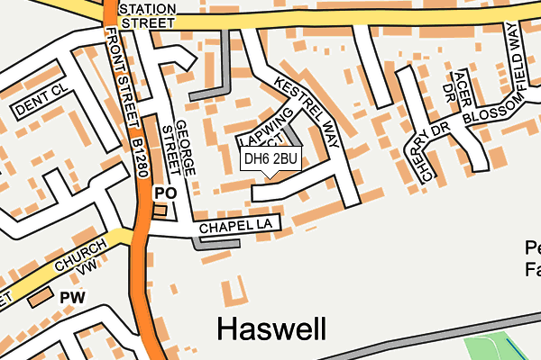 DH6 2BU map - OS OpenMap – Local (Ordnance Survey)