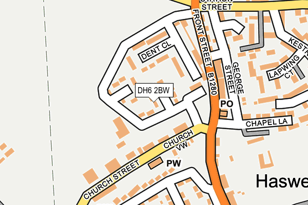 DH6 2BW map - OS OpenMap – Local (Ordnance Survey)