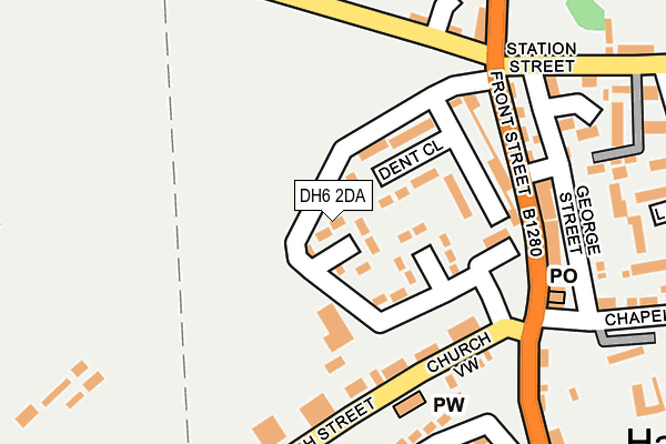 DH6 2DA map - OS OpenMap – Local (Ordnance Survey)