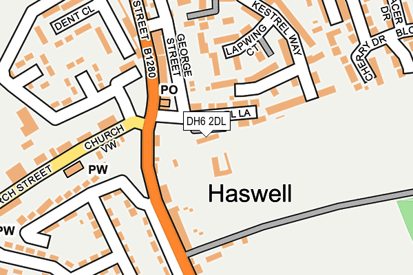 DH6 2DL map - OS OpenMap – Local (Ordnance Survey)