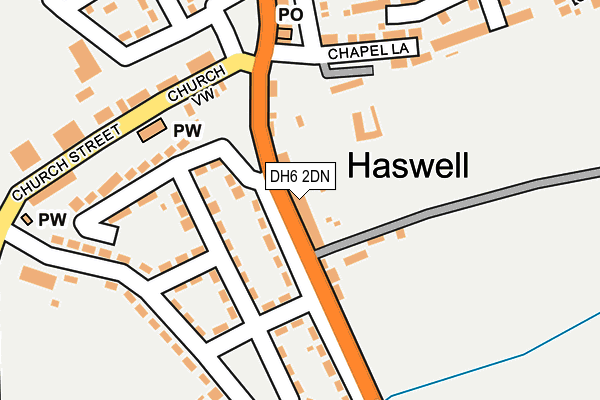 DH6 2DN map - OS OpenMap – Local (Ordnance Survey)