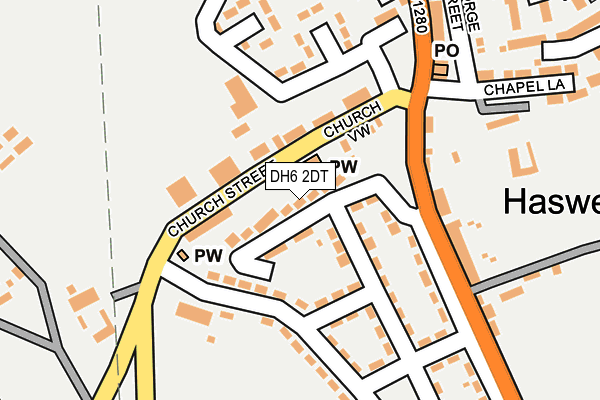DH6 2DT map - OS OpenMap – Local (Ordnance Survey)