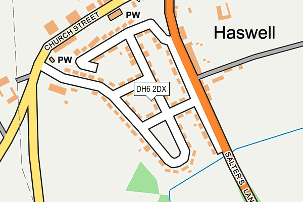DH6 2DX map - OS OpenMap – Local (Ordnance Survey)