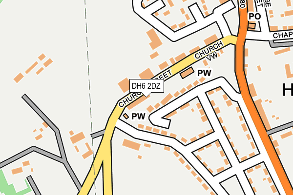 DH6 2DZ map - OS OpenMap – Local (Ordnance Survey)