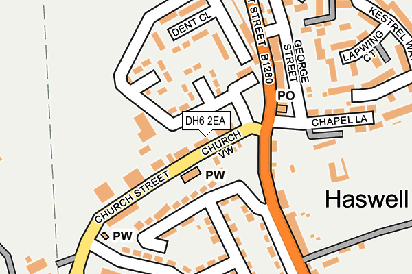 DH6 2EA map - OS OpenMap – Local (Ordnance Survey)