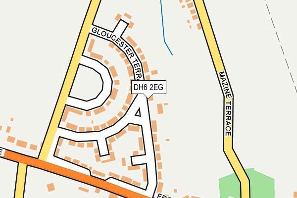 DH6 2EG map - OS OpenMap – Local (Ordnance Survey)