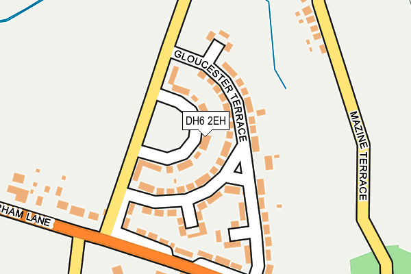 DH6 2EH map - OS OpenMap – Local (Ordnance Survey)