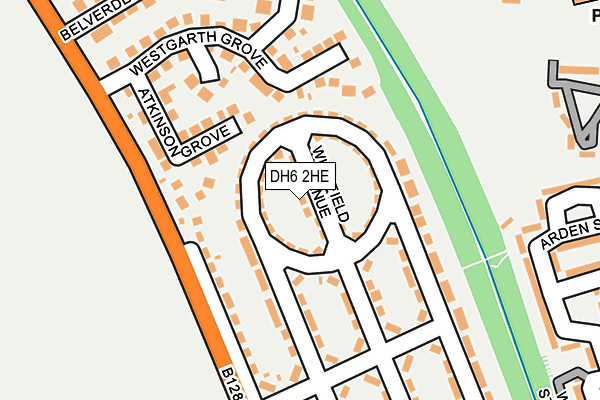 DH6 2HE map - OS OpenMap – Local (Ordnance Survey)