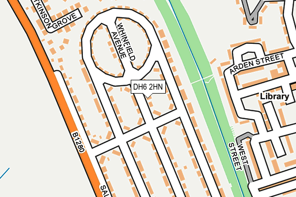 DH6 2HN map - OS OpenMap – Local (Ordnance Survey)