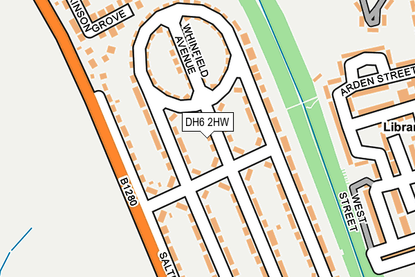 DH6 2HW map - OS OpenMap – Local (Ordnance Survey)