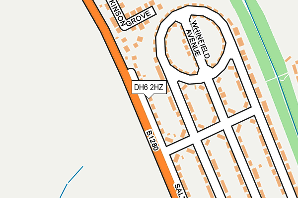 DH6 2HZ map - OS OpenMap – Local (Ordnance Survey)