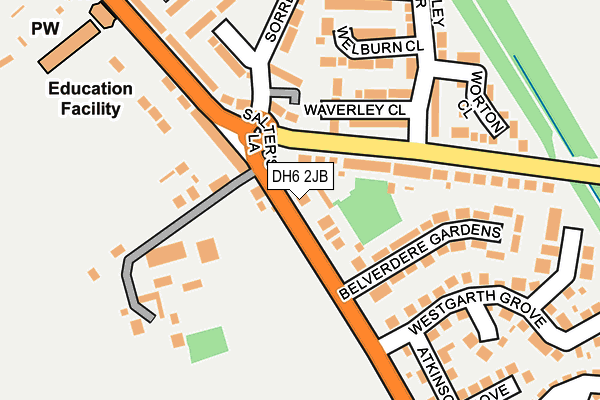 DH6 2JB map - OS OpenMap – Local (Ordnance Survey)