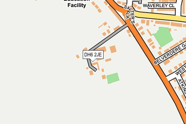 DH6 2JE map - OS OpenMap – Local (Ordnance Survey)