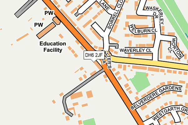 DH6 2JF map - OS OpenMap – Local (Ordnance Survey)