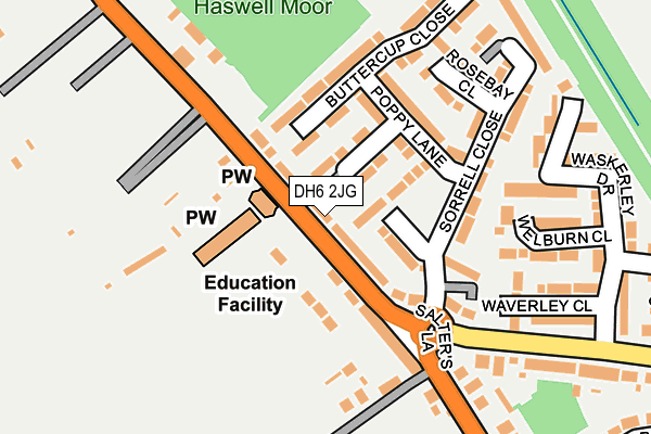 DH6 2JG map - OS OpenMap – Local (Ordnance Survey)