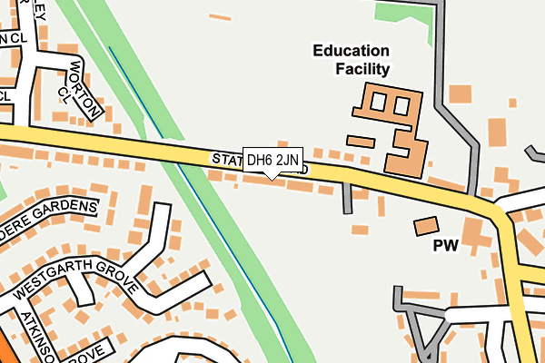 DH6 2JN map - OS OpenMap – Local (Ordnance Survey)