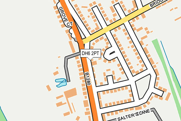 DH6 2PT map - OS OpenMap – Local (Ordnance Survey)