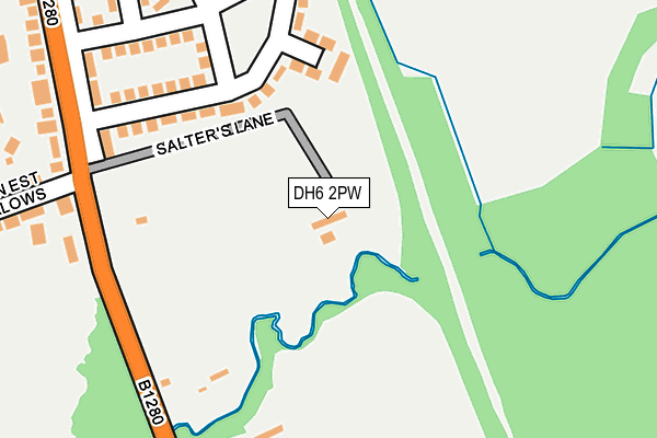 DH6 2PW map - OS OpenMap – Local (Ordnance Survey)