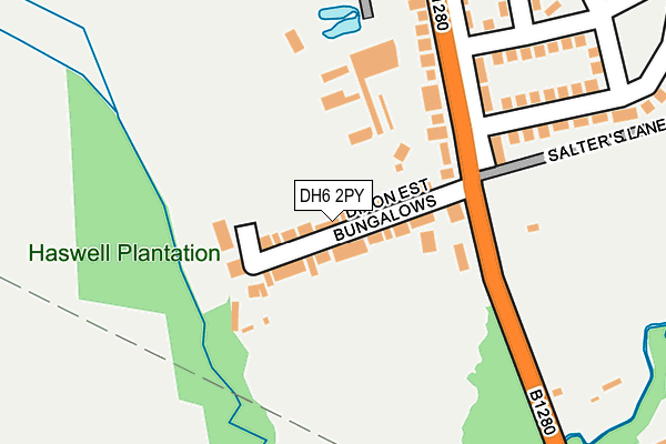 DH6 2PY map - OS OpenMap – Local (Ordnance Survey)