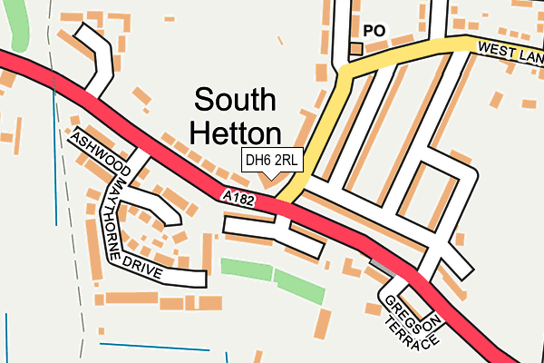 DH6 2RL map - OS OpenMap – Local (Ordnance Survey)