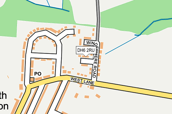 DH6 2RU map - OS OpenMap – Local (Ordnance Survey)