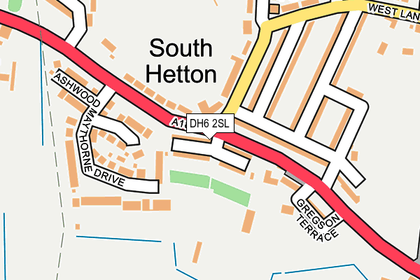 DH6 2SL map - OS OpenMap – Local (Ordnance Survey)