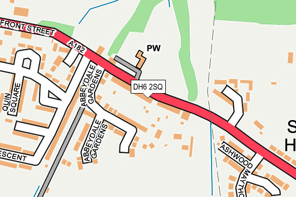 DH6 2SQ map - OS OpenMap – Local (Ordnance Survey)