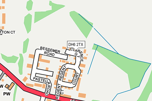DH6 2TX map - OS OpenMap – Local (Ordnance Survey)