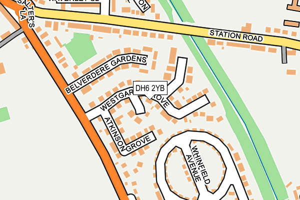 DH6 2YB map - OS OpenMap – Local (Ordnance Survey)