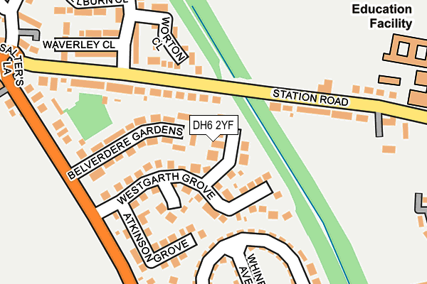 DH6 2YF map - OS OpenMap – Local (Ordnance Survey)