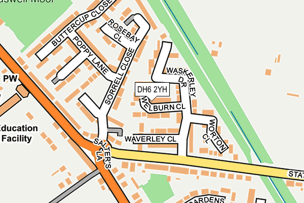 DH6 2YH map - OS OpenMap – Local (Ordnance Survey)