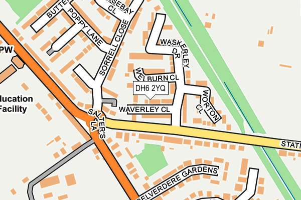 DH6 2YQ map - OS OpenMap – Local (Ordnance Survey)