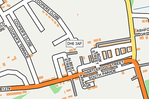DH6 3AP map - OS OpenMap – Local (Ordnance Survey)