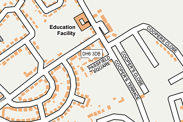 DH6 3DB map - OS OpenMap – Local (Ordnance Survey)
