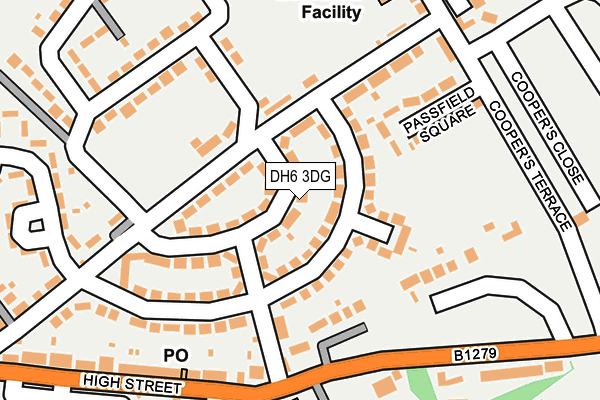 DH6 3DG map - OS OpenMap – Local (Ordnance Survey)