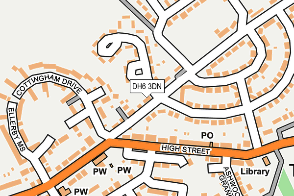 DH6 3DN map - OS OpenMap – Local (Ordnance Survey)